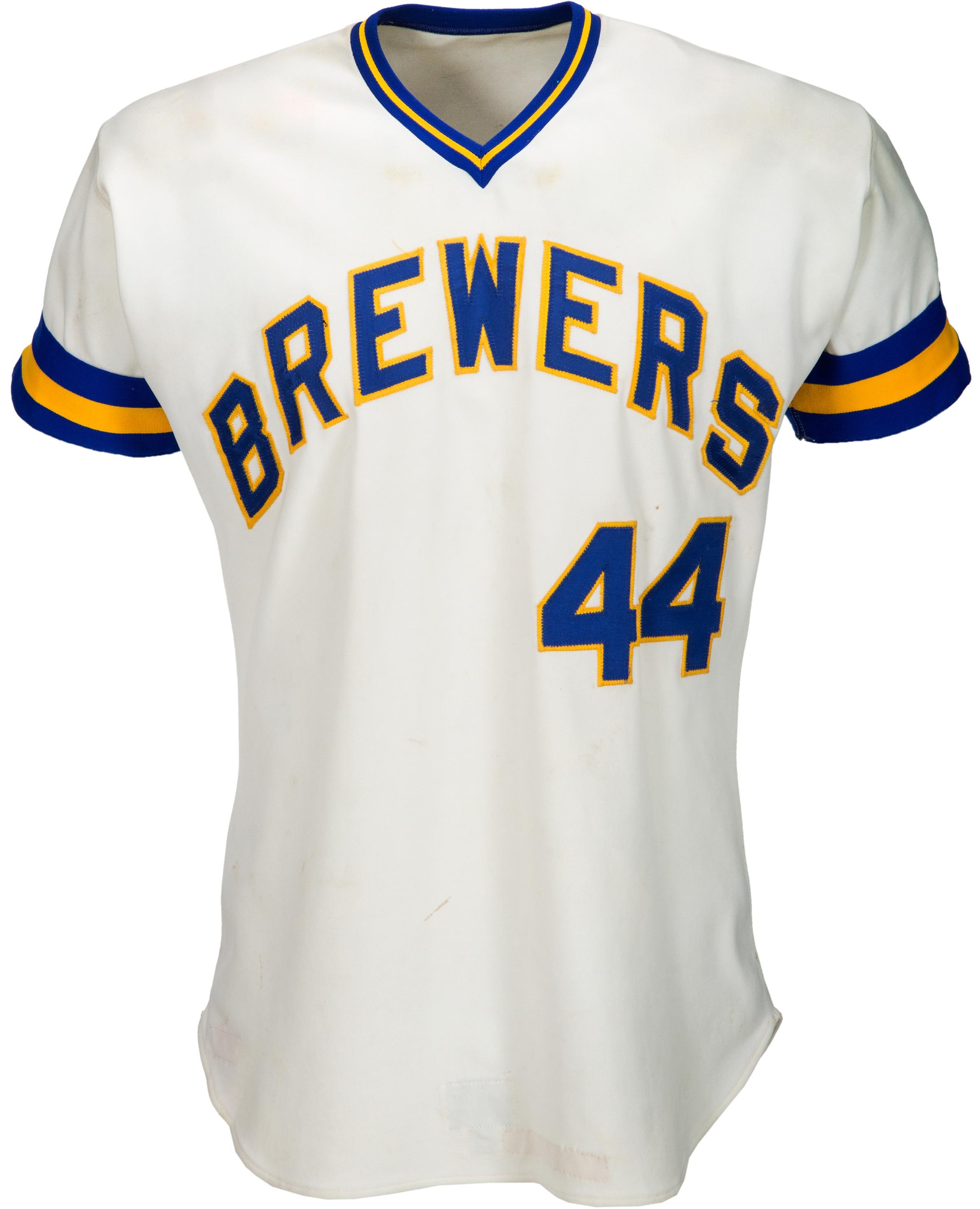 hank aaron game used jersey