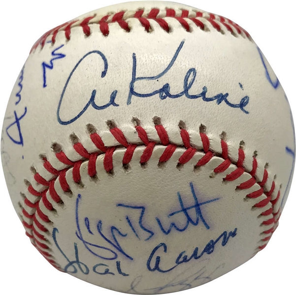 3000 Hit Club Multi-Signed OAL Baseball w/ Kaline, Aaron, Rose, Mays & More (15 Sigs)(Tri-Star)