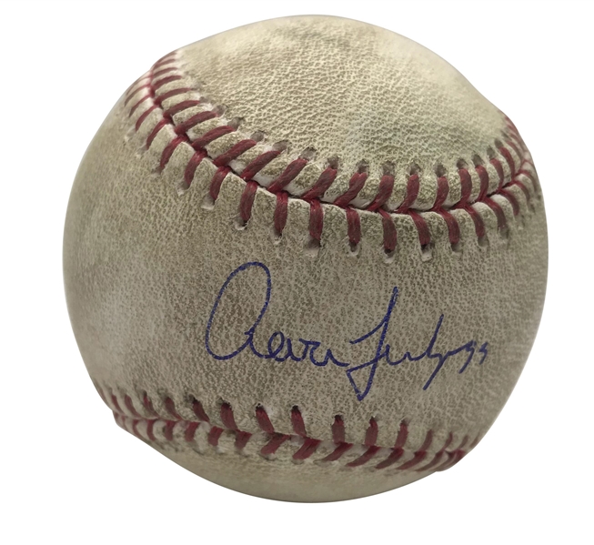 Aaron Judge Signed & Game Used 2017 OML Baseball During 4th Career Home Run Game! (PSA/DNA & MLB)