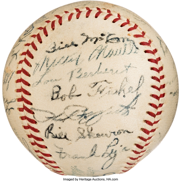1955 New York Yankees Team Signed OAL Baseball w/ Stengel, Mantle, Berra & Others! (PSA/DNA)
