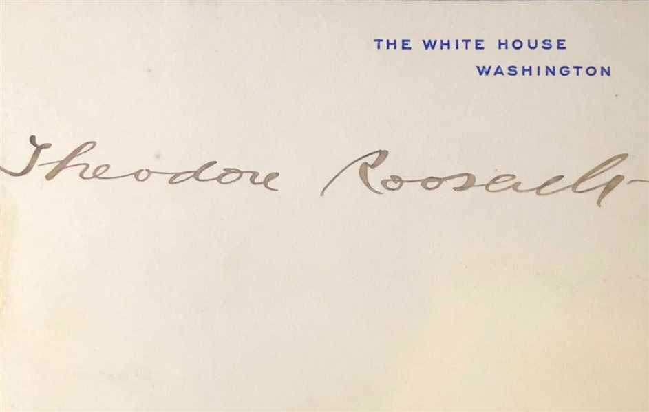President Theodore Roosevelt Rare Signed White House Card (Beckett/BAS)