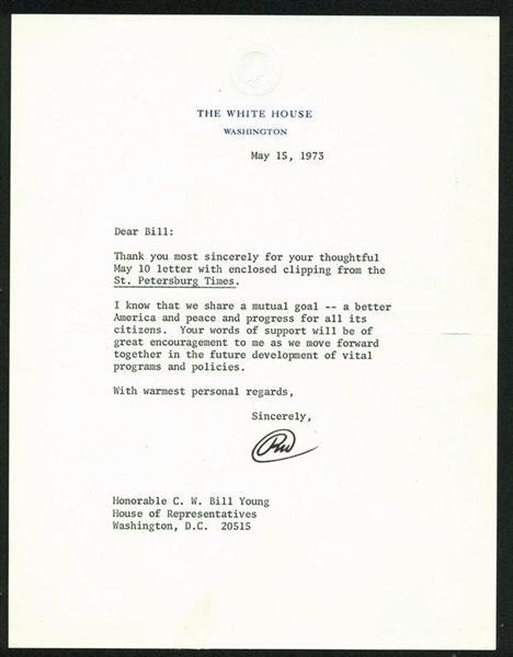 Richard Nixon Signed 1973 Letter on White House Letterhead (PSA/DNA)
