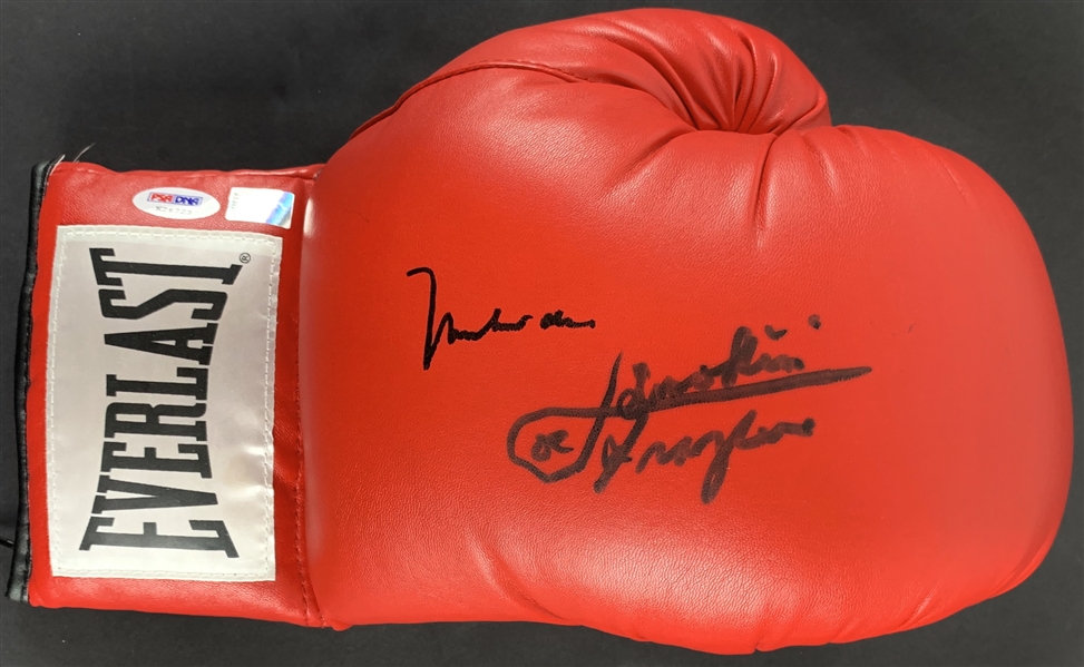 Muhammad Ali & Joe Frazier Dual-Signed Everlast Boxing Glove (PSA/DNA & Ali Holo)