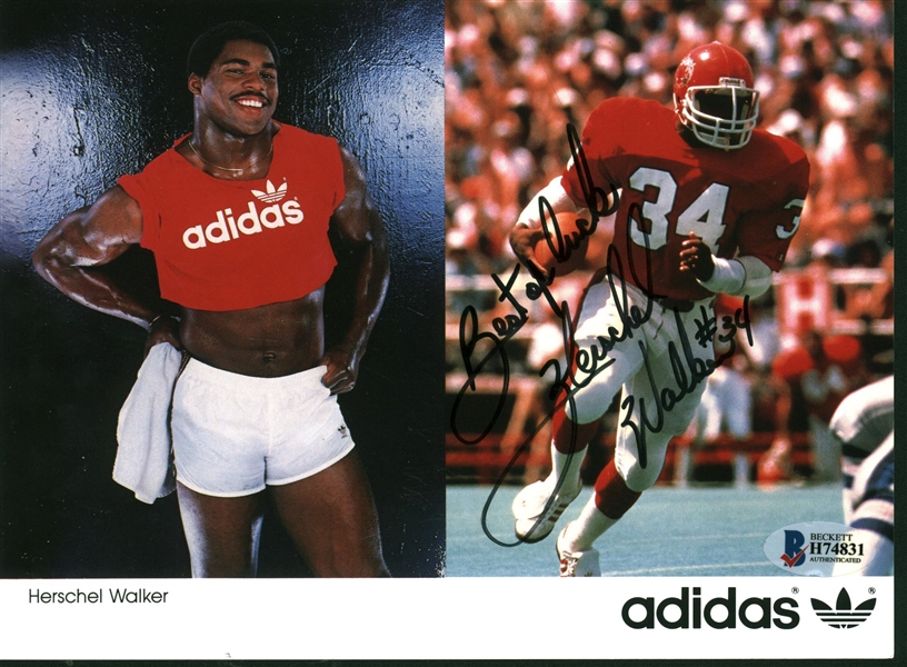 NFL Greats Lot of Three (3) Signed Images w/ Kelly, Walker & Campbell! (Beckett/BAS)