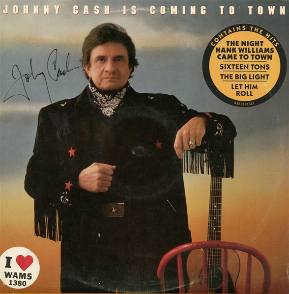 Johnny Cash Rare Signed Album: "Johnny Cash is Coming to Town" (Beckett/BAS)