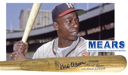 Hank Aaron Game Used & Signed 1955-57 R43 Baseball Bat (MEARS A-7)