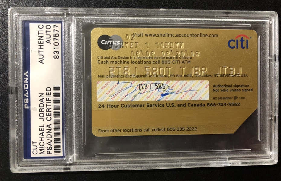 Michael Jordan Personally Owned, Used & Signed Credit Card (PSA/DNA)