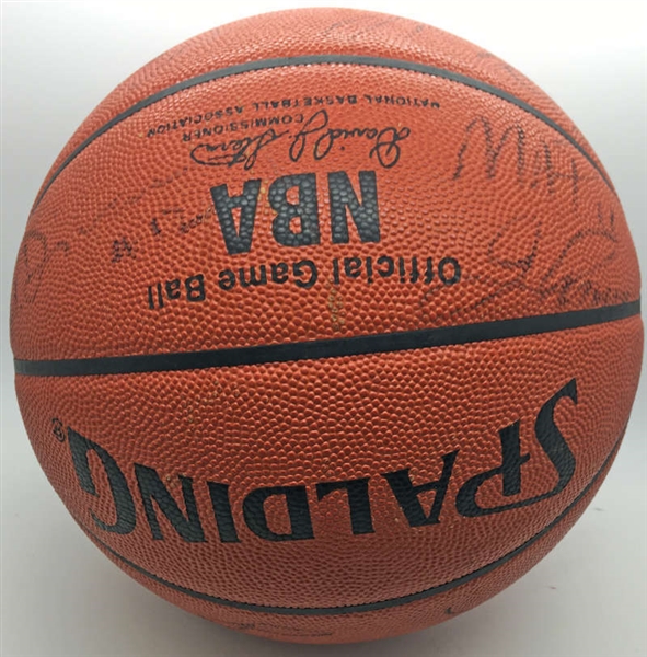 1990-91 Western Conference Champion Lakers Team Signed NBA Basketball w/ Magic, Worthy & Others! (JSA)