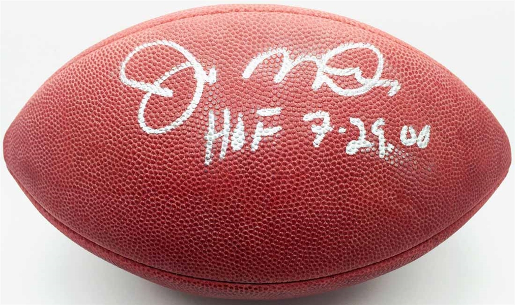 Joe Montana Signed NFL Leather Football w/ "HOF 7-29-00" Inscription (JSA)