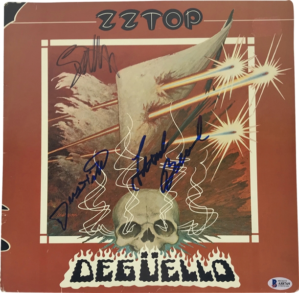 ZZ Top Group Signed "Deguello" Album w/ All Three Members! (Beckett/BAS)