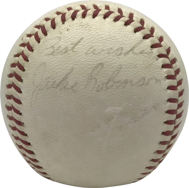 Jackie Robinson Single Signed ONL Baseball w/ "Best Wishes" Inscription! (PSA/DNA)