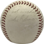 Jackie Robinson Single Signed ONL Baseball w/ "Best Wishes" Inscription! (PSA/DNA)