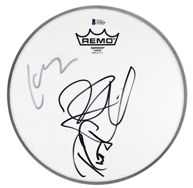 Metallica Group Signed 10-Inch REMO Drumhead (3 Sigs)(BAS/Beckett)