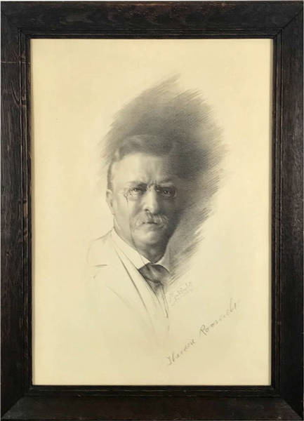 President Theodore Roosevelt STUNNING Signed Over-Sized 14" x 19" Engraving Photograph (Beckett/BAS)