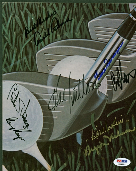 Golf Legends Multi-Signed 8" x 10" Photograph w/ Palmer & Others (PSA/DNA)