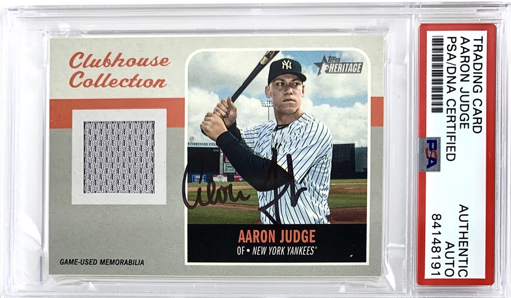 Aaron Judge Signed 2019 Topps Clubhouse Collection Relic Card (PSA/DNA Encapsulated)