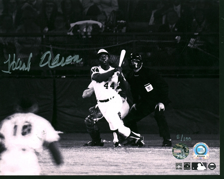 Hank Aaron & Willie Mays Lot of Two (2) Single Signed 8" x 10" Photographs (MLB & Steiner)