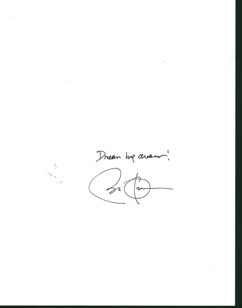 President Barack Obama Signed 8" x 11" Page w/ ULTRA-RARE "Dream Big Dreams" Inscription! (JSA)