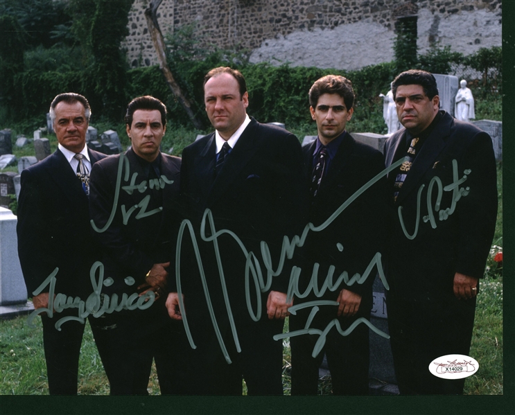 The Sopranos Cast Signed 8" x 10" Photograph w/ Gandolfini! (JSA)