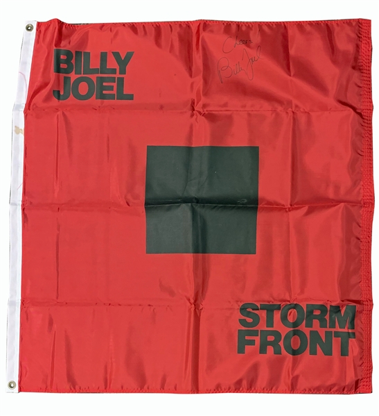 Billy Joel Rare Signed 35" x 35" Storm Front Banner (JSA)