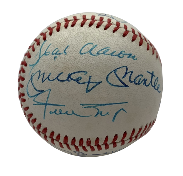 500 Home Run Hitters Multi-Signed OAL Baseball w/ Mantle & Others! (Steiner)