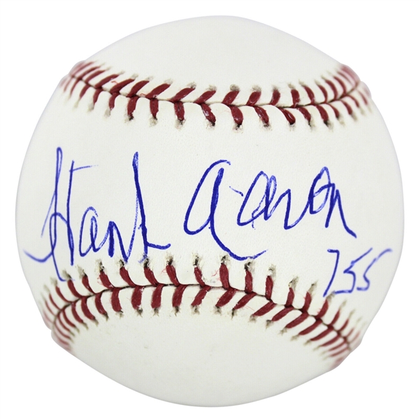 Hank Aaron Signed & Inscribed "755" OML Baseball (Beckett/BAS)