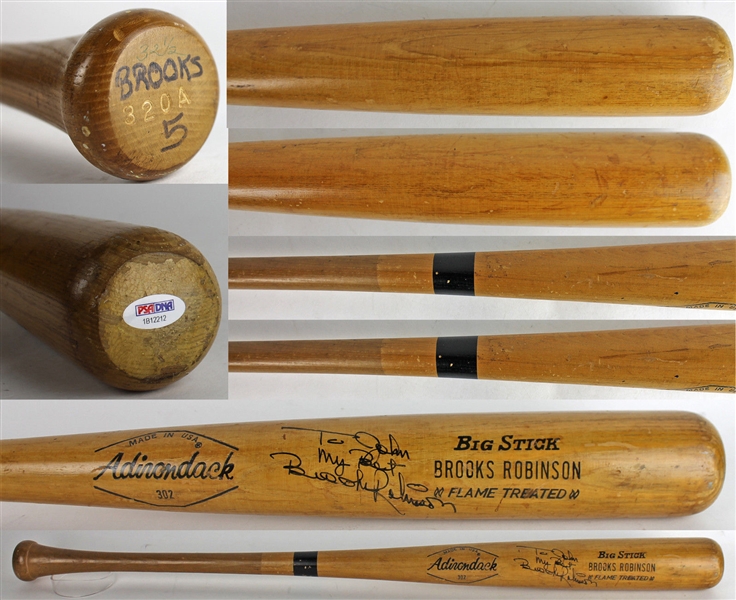 Brooks Robinson 1971-77 Game Used & Signed Big Stick Professional Model Bat (PSA/DNA Graded 7.5)