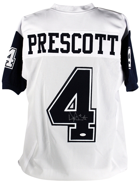 Dak Prescott Signed Dallas Cowboys White Jersey (JSA)