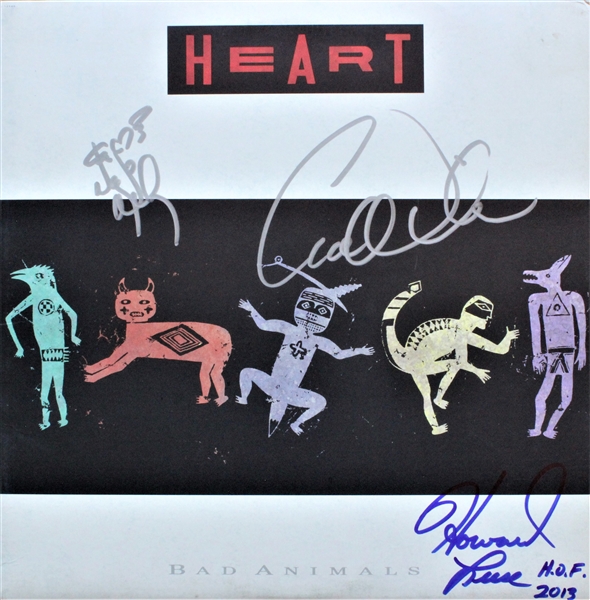 Heart Group Signed "Bad Animals" Record Album Cover (3 Sigs)(REAL/Epperson)