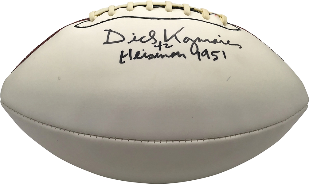 Dick Kazmaier Signed Football w/ Heisman Trophy Inscription! (JSA)
