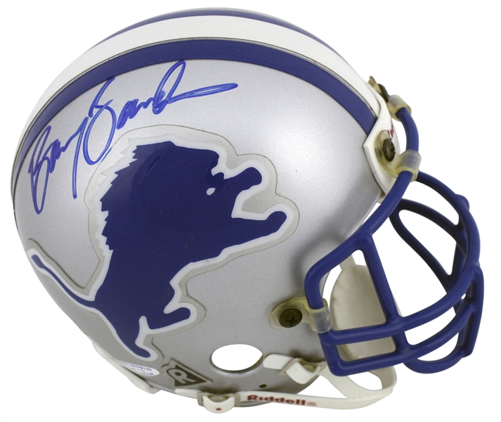 Barry Sanders Vintage Signed Detroit Lions Mini Helmet (Beckett/BAS)