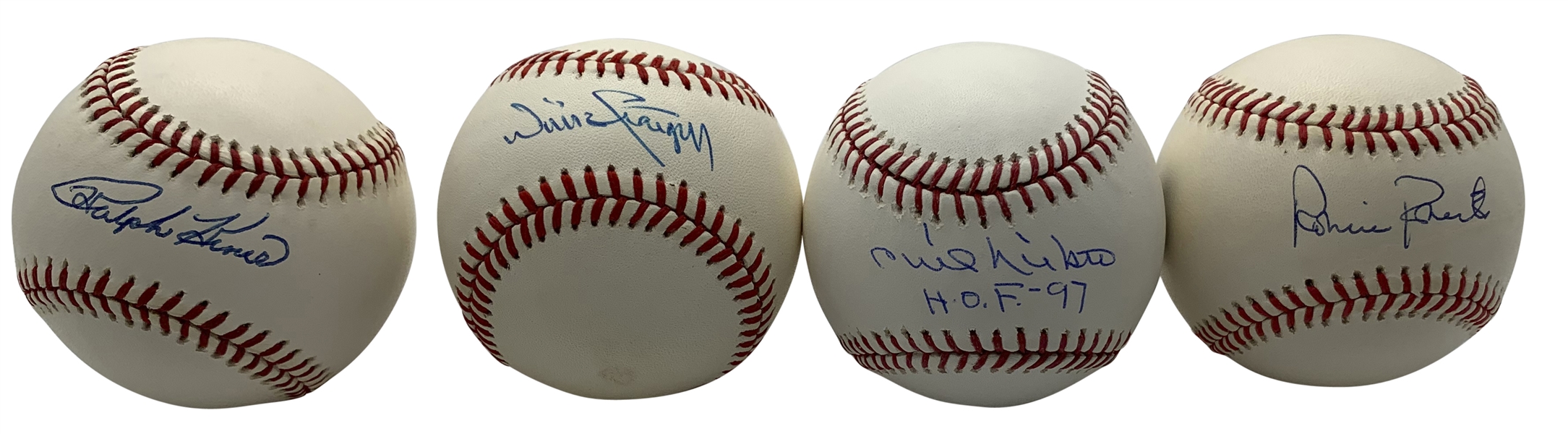 MLB Stars Lot of Four (4) Signed Baseballs w/ Kiner, Stargell, Niekro & Roberts (PSA/DNA & Steiner)