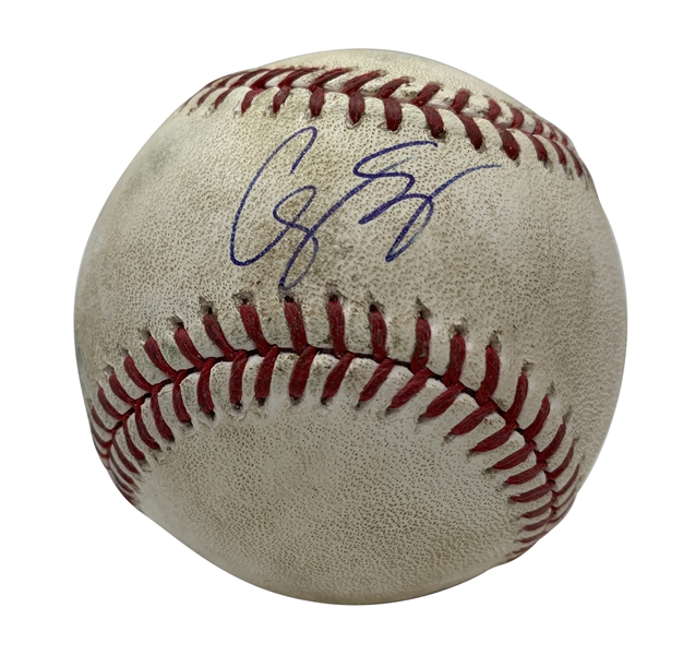 Corey Seager Signed & Game Used 2016 OML Baseball (MLB)