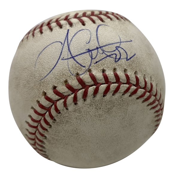 Andrew McCutchen Signed & Game Used OML Baseball (PSA/DNA)