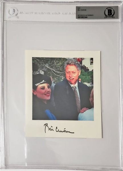 President Bill Clinton Signed Monica Lewinsky Print (Beckett/BAS Encapsulated)