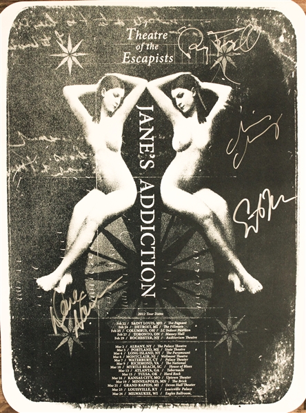 Janes Addiction Band Signed 2012 Tour Poster (REAL/Epperson)