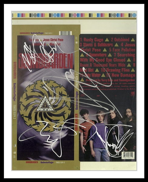 Soundgarden Signed "Badmotorfinger" CD Proof Sheet (REAL/Epperson)