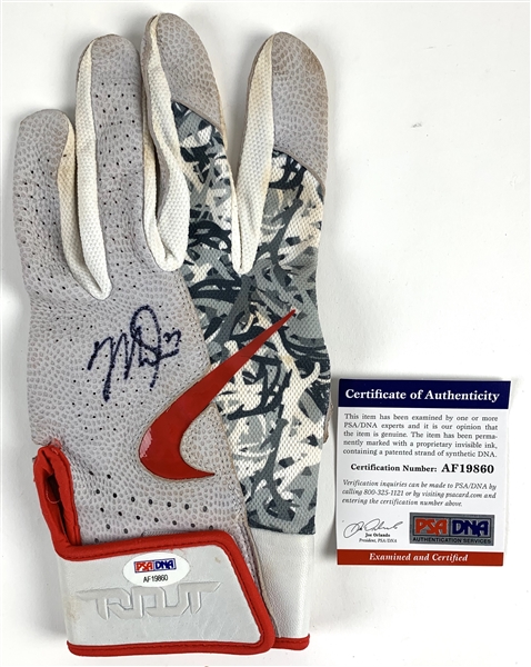 Mike Trout 2018 Game Used & Signed Batting Glove (PSA/DNA COA & Iconic LOA)