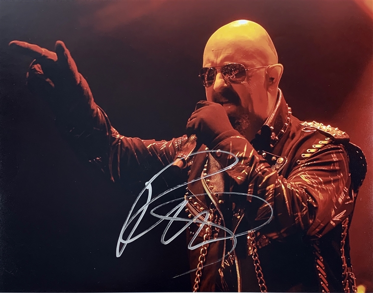 Judas Priest: Rob Halford Lot of Two (2) In-Person Signed 11" x 14" Photographs (Beckett/BAS Guaranteed)