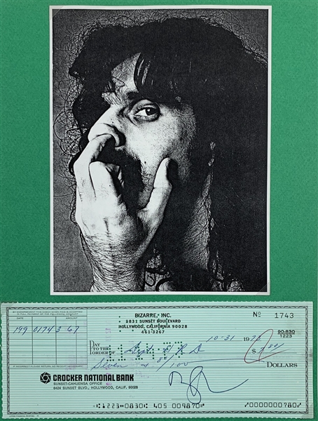 Frank Zappa Signed Business Bank Check (Beckett/BAS Guaranteed)