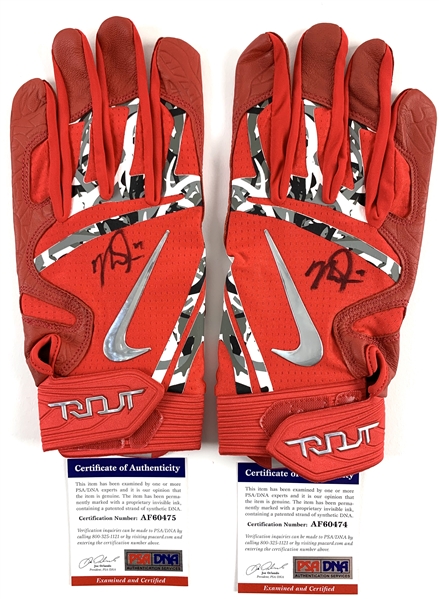 Mike Trout Dual Signed Nike Personal Model Batting Gloves (PSA/DNA)
