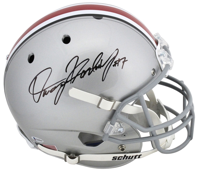 Dwayne Haskins Signed Schutt Full Size Ohio State Replica Model Helmet (Beckett/BAS)