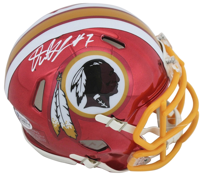 Dwayne Haskins Signed Riddell Washington Redskins Chrome Mini Helmet (Beckett/BAS)