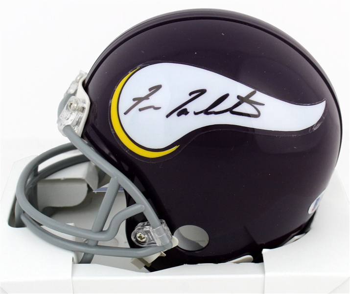 Fran Tarkenton Signed Riddell Minnesota Vikings Mini Helmet (Beckett/BAS)