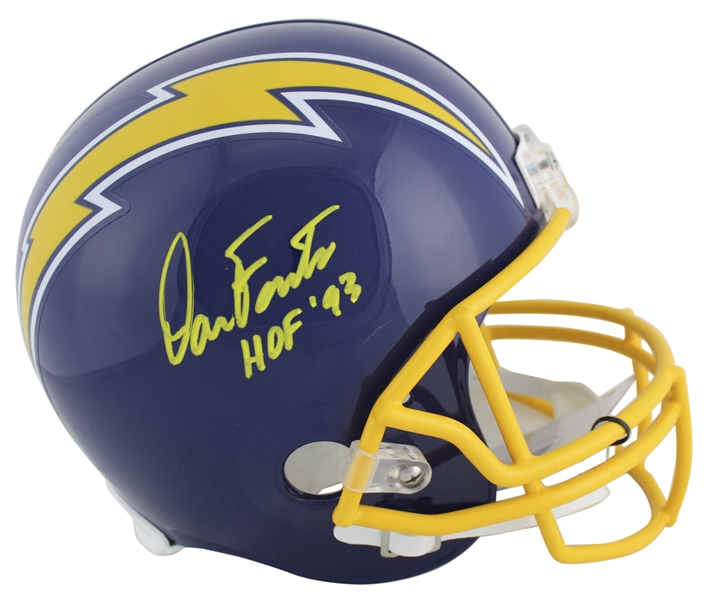 Dan Fouts Signed Riddell San Diego Chargers Full Size Throwback Style Replica Helmet with "HOF 83" Inscription (Beckett/BAS)