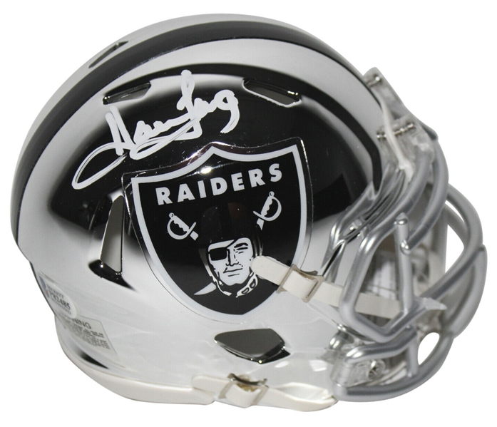 Howie Long Signed Riddell Raiders Chrome Speed Style Mini Helmet (Beckett/BAS)