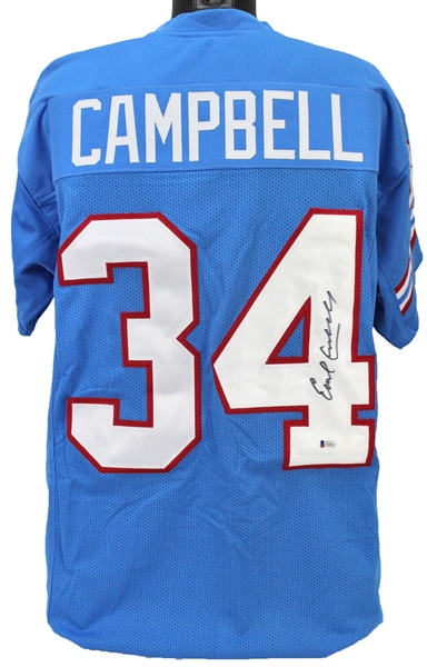Earl Campbell Signed Houston Oilers Style Jersey (Beckett/BAS)
