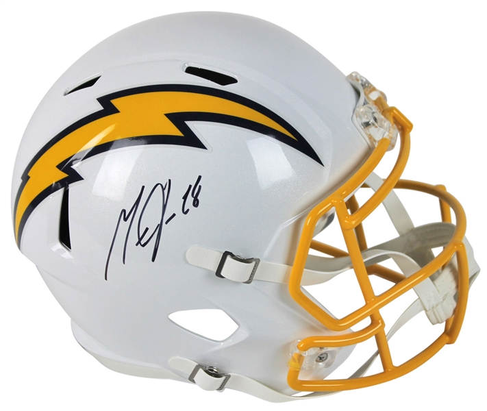 Melvin Gordon Signed Riddell LA Chargers Full Size Color Rush Replica Model Helmet (Beckett/BAS)