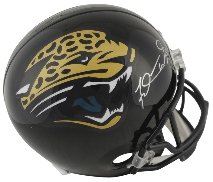 Fred Taylor Signed Riddell Jacksonville Jaguars Full Size Replica Model Helmet (Beckett/BAS)