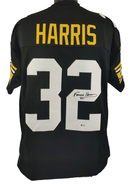Franco Harris Signed Pittsbugh Steelers Style Jersey (Beckett/BAS)